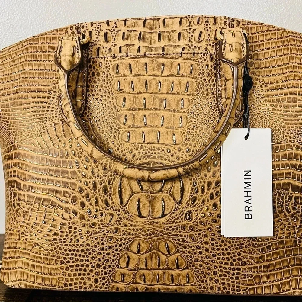 Brahmin Medium Duxbury Satchel – Vintage Gold Mini Melbourne – NWT